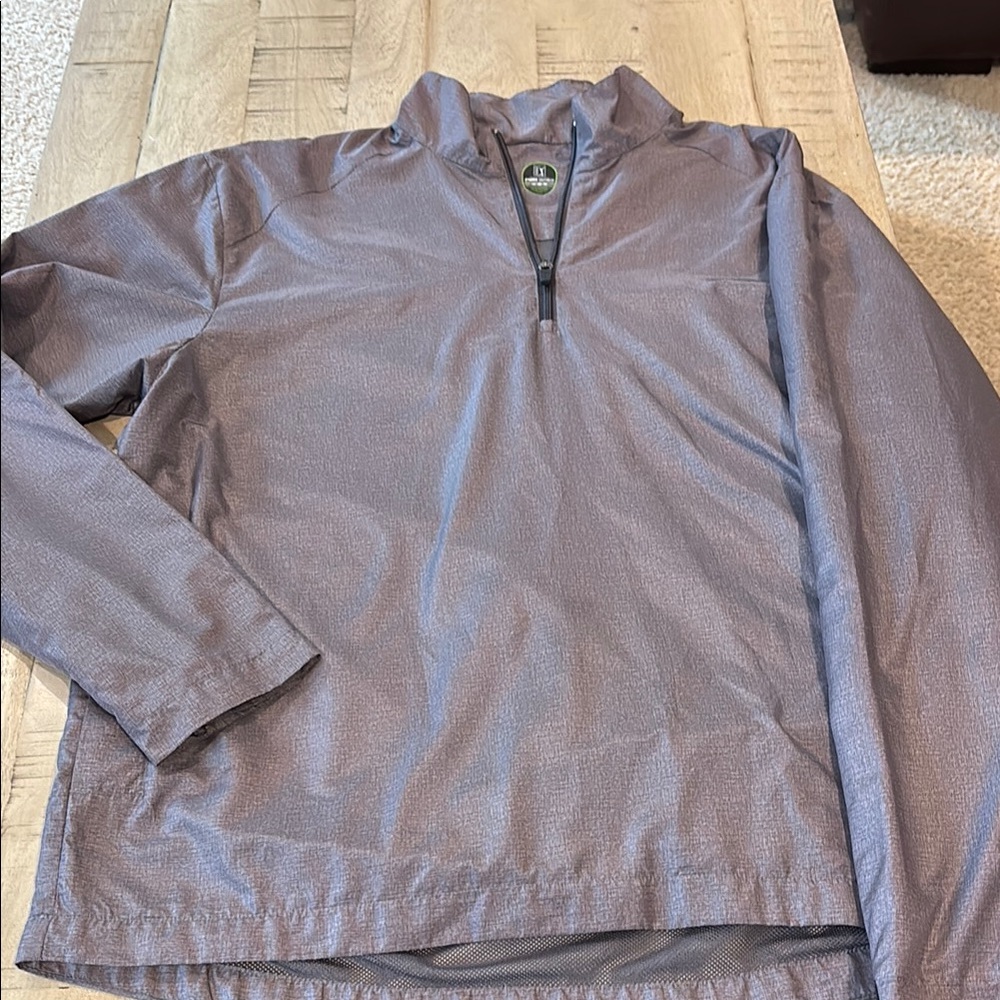 PGA Tour Men's Metallic Gray Windbreaker